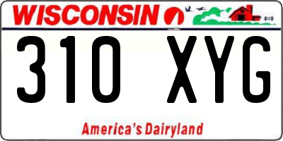 WI license plate 310XYG