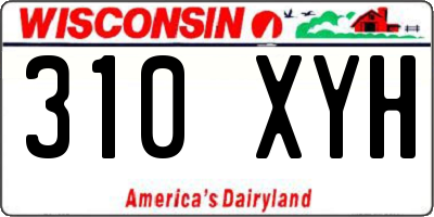 WI license plate 310XYH