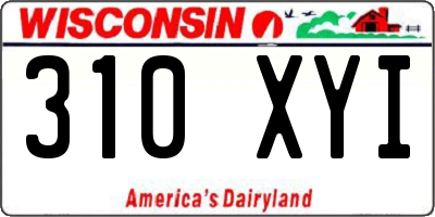 WI license plate 310XYI