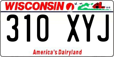 WI license plate 310XYJ
