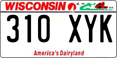 WI license plate 310XYK