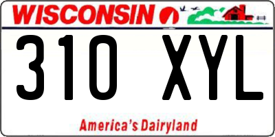 WI license plate 310XYL
