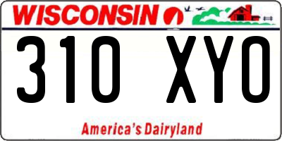 WI license plate 310XYO