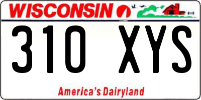 WI license plate 310XYS