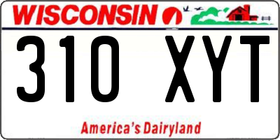 WI license plate 310XYT