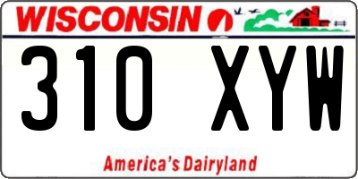 WI license plate 310XYW