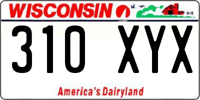 WI license plate 310XYX