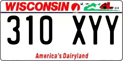 WI license plate 310XYY
