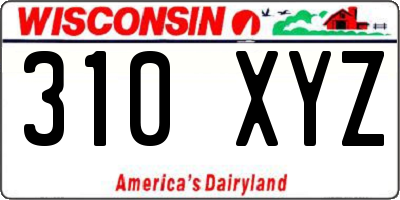 WI license plate 310XYZ