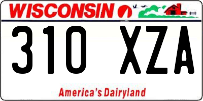 WI license plate 310XZA