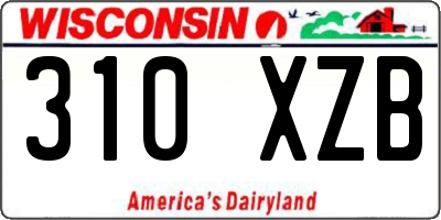 WI license plate 310XZB