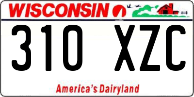 WI license plate 310XZC