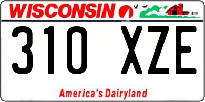 WI license plate 310XZE