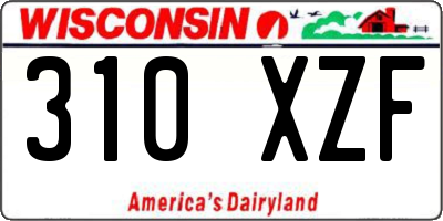 WI license plate 310XZF