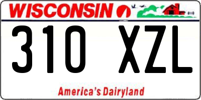 WI license plate 310XZL
