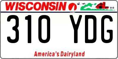 WI license plate 310YDG