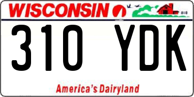 WI license plate 310YDK