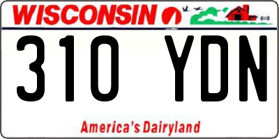WI license plate 310YDN