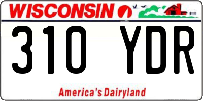 WI license plate 310YDR