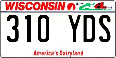 WI license plate 310YDS