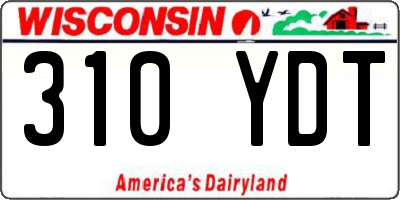 WI license plate 310YDT