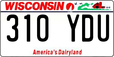 WI license plate 310YDU
