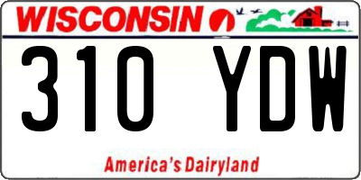 WI license plate 310YDW