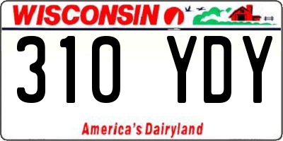 WI license plate 310YDY