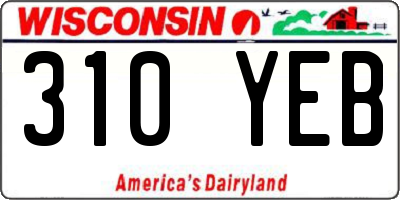 WI license plate 310YEB