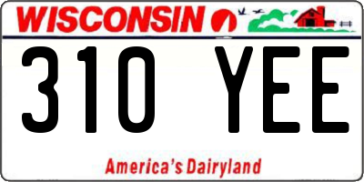 WI license plate 310YEE