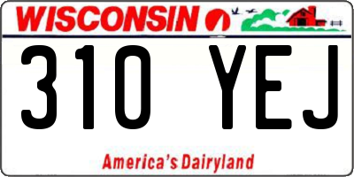 WI license plate 310YEJ