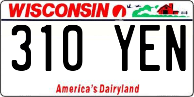 WI license plate 310YEN