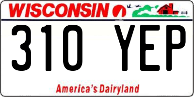 WI license plate 310YEP