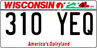 WI license plate 310YEQ