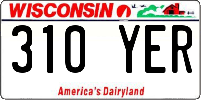 WI license plate 310YER