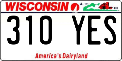 WI license plate 310YES