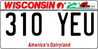 WI license plate 310YEU