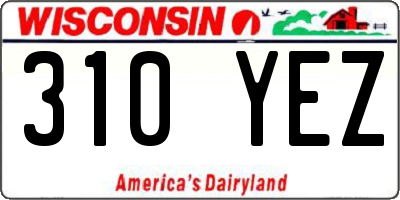 WI license plate 310YEZ