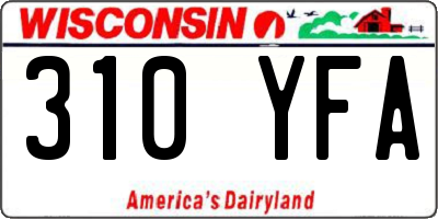 WI license plate 310YFA