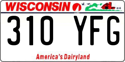 WI license plate 310YFG