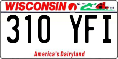 WI license plate 310YFI
