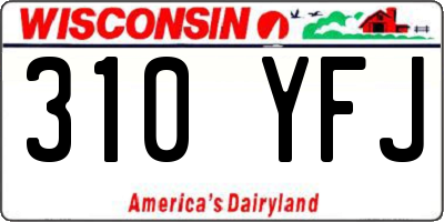 WI license plate 310YFJ