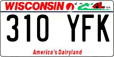 WI license plate 310YFK