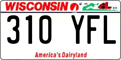 WI license plate 310YFL