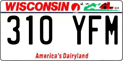 WI license plate 310YFM