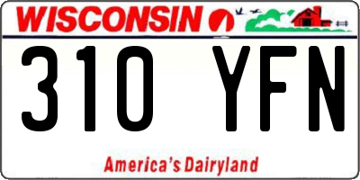 WI license plate 310YFN