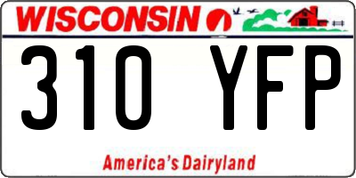 WI license plate 310YFP