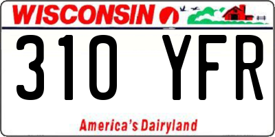 WI license plate 310YFR