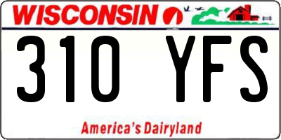 WI license plate 310YFS