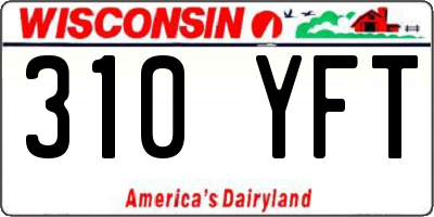 WI license plate 310YFT